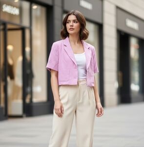 Astr Cream Tailored Trousers Hundred Percent Polyester